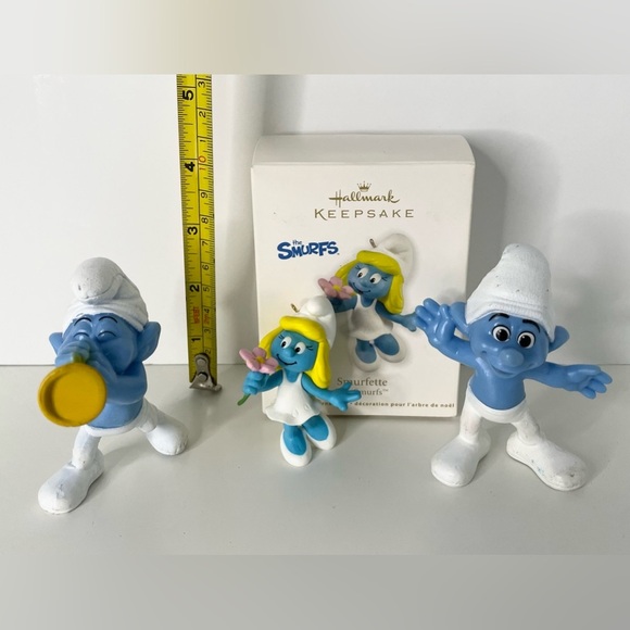 Smurfette Ornament and two McDonalds figurines harmony and Crazy Smurf - Picture 3 of 5